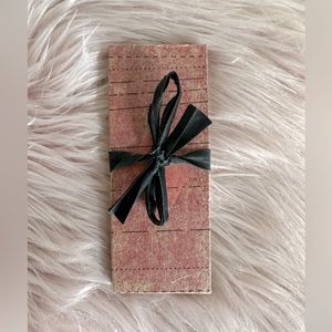 Handmade collage vintage pattern accordion booklet with tye